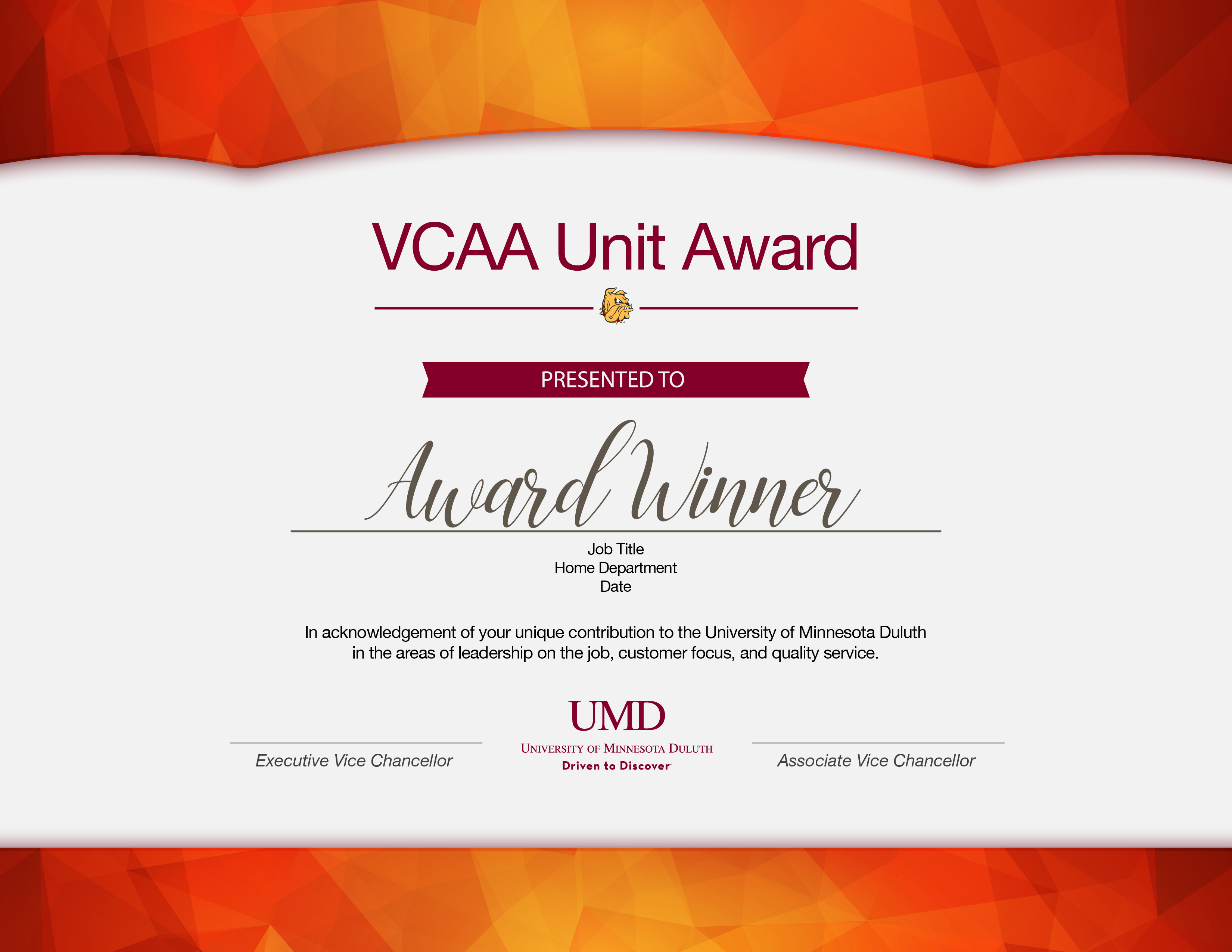 VCAA Unit Award